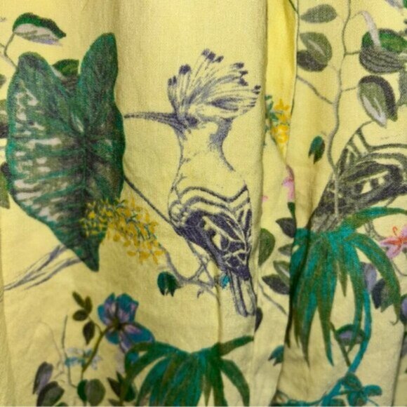 INC Women’s Small Floral Yellow Green Pants Cottagecore Romantic Feminine Flare - Picture 8 of 15